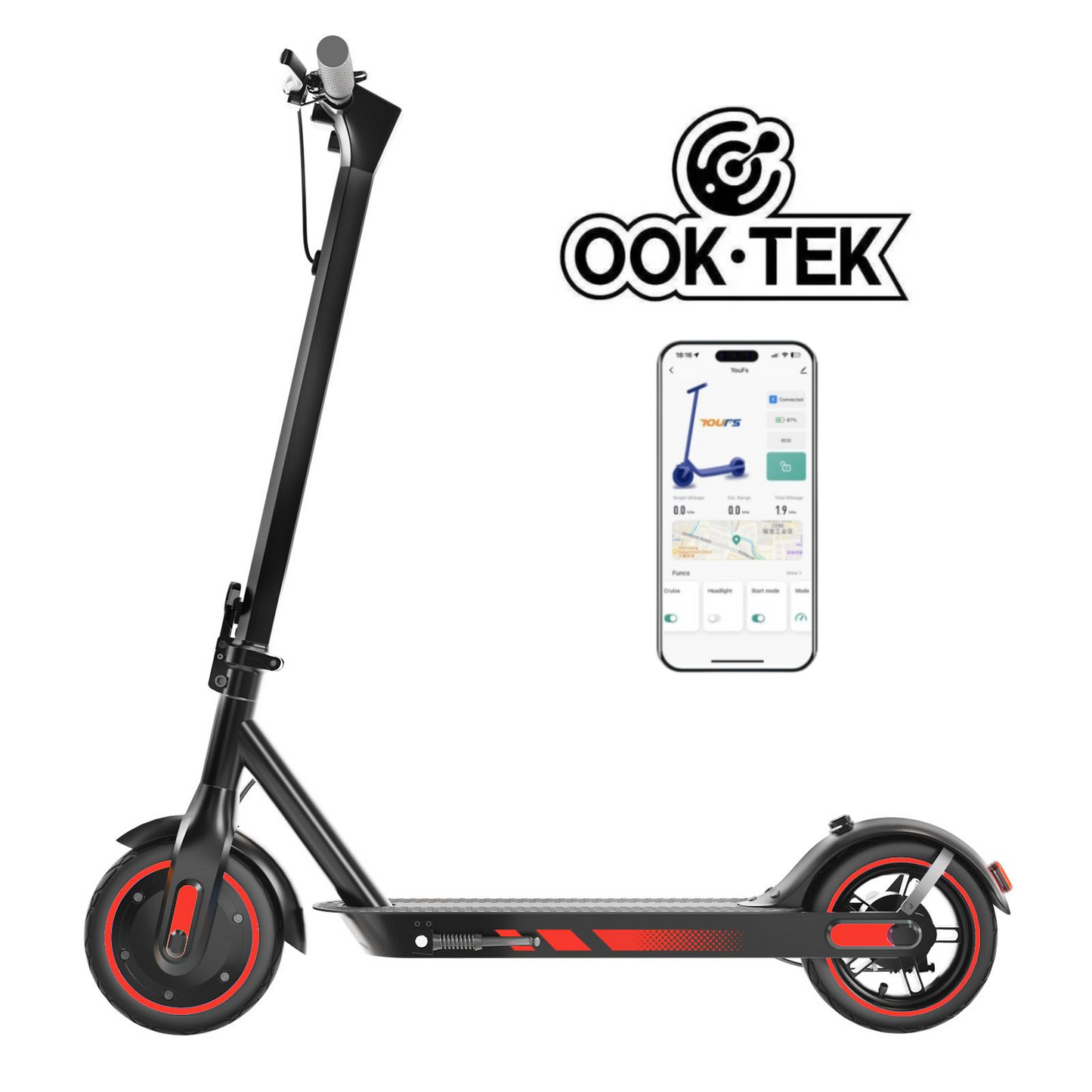 Electric Scooter OOK•TEK V10 Red