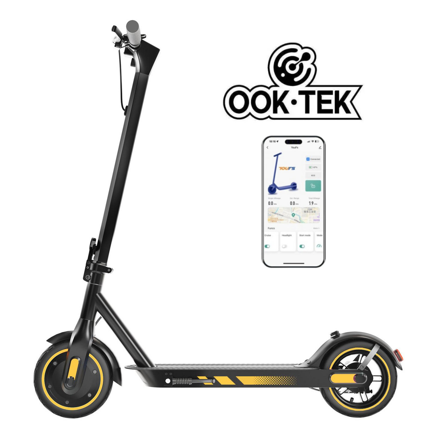 Electric Scooter OOK•TEK V10 Yellow